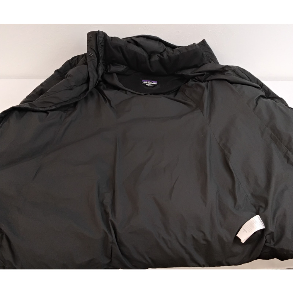 Patagonia Down Parka Women's S Black Hooded Puffer Long - Picture 4 of 14